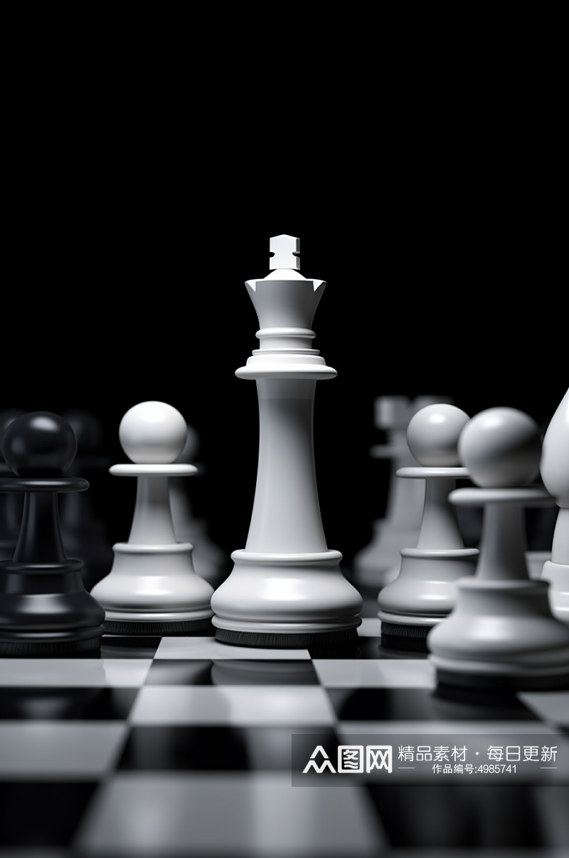 AI数字艺术国际象棋企业文化精神摄影图片素材