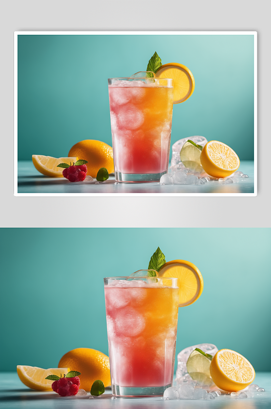 AI数字艺术果汁冷饮摄影图