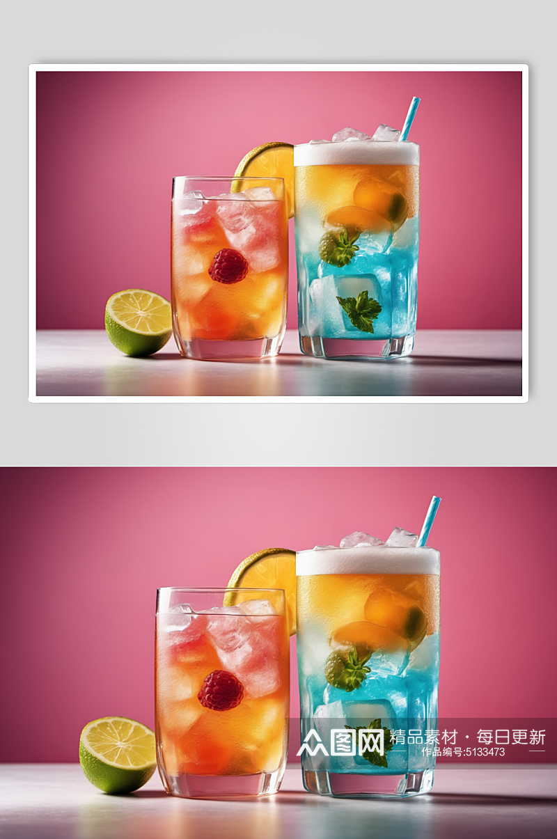 AI数字艺术饮品冷饮摄影图素材