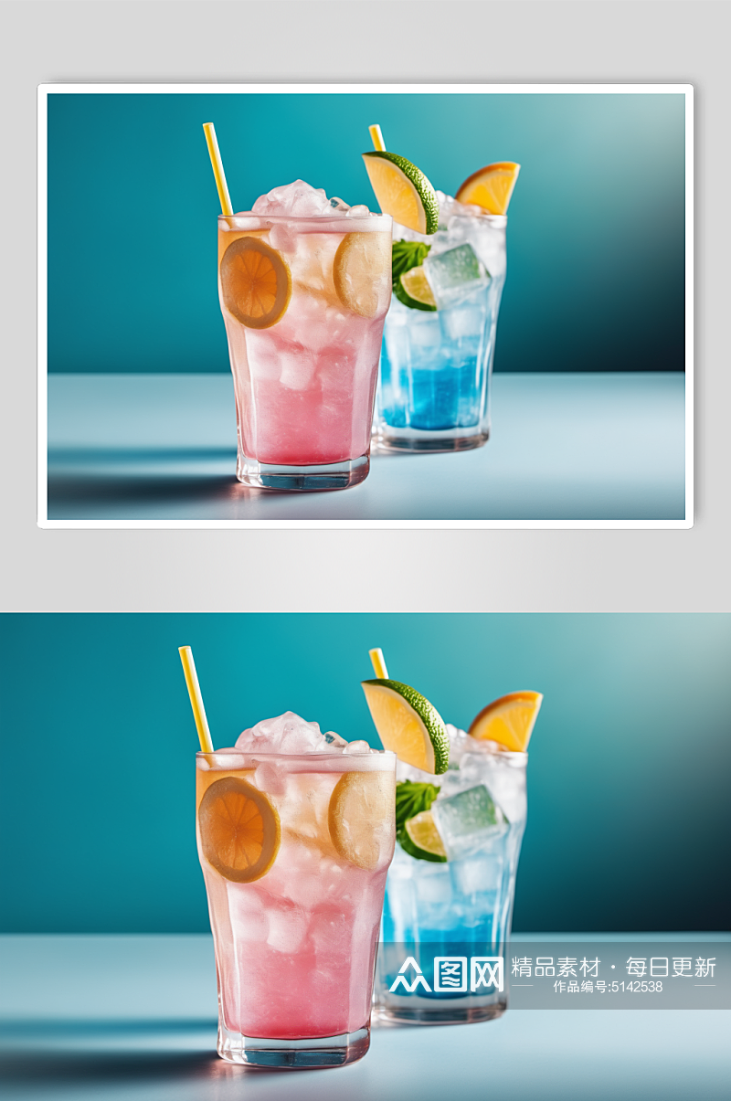 AI数字艺术果汁酒类冷饮摄影图素材