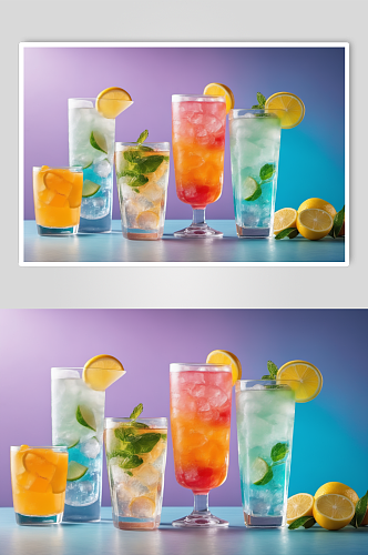AI数字艺术果汁酒类冷饮摄影图