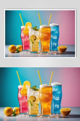 AI数字艺术果汁酒类冷饮摄影图