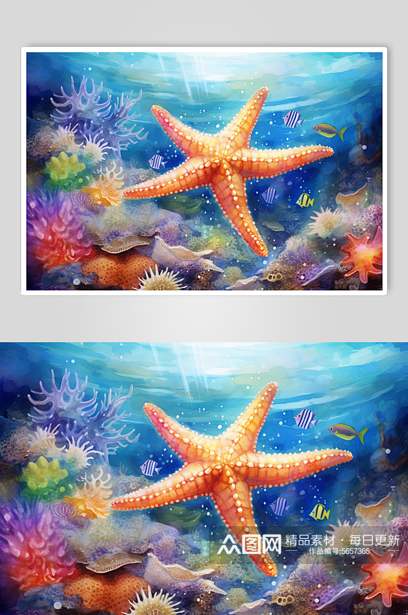 AI数字艺术海底世界海洋生物插画素材