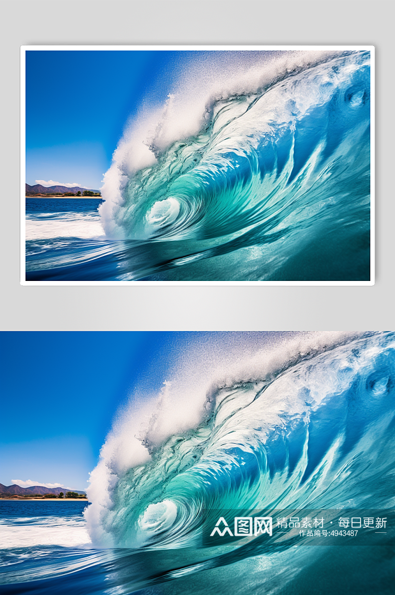 AI数字艺术创意高清大海海浪摄影图片素材