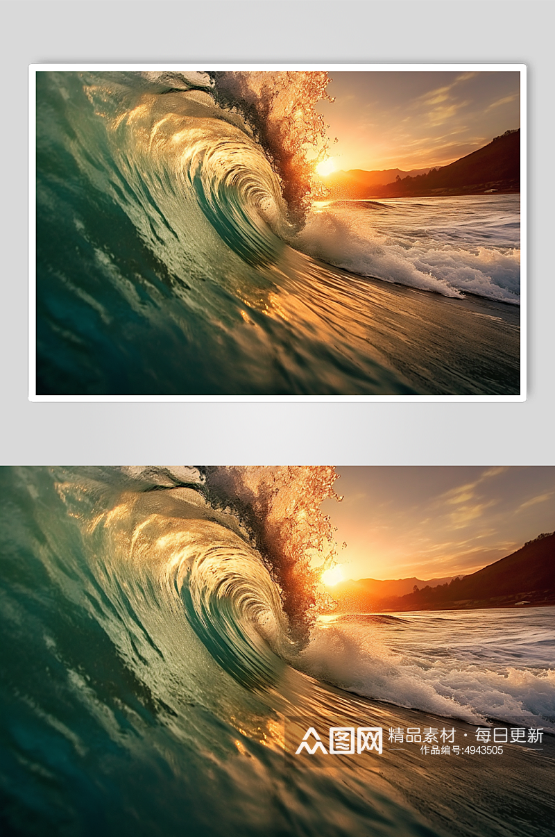 AI数字艺术原创唯美大海海浪摄影图片素材