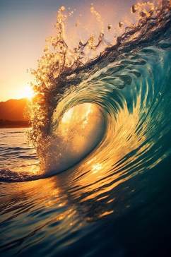 AI数字艺术高清简约大海海浪摄影图片