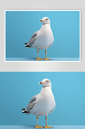 AI数字艺术可爱海鸥动物摄影图片