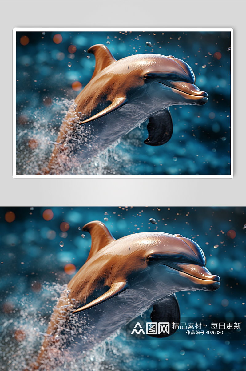 AI数字艺术原创海豚海洋动物摄影图片素材