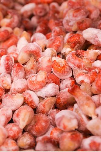海鲜市场海产水产冰冻龙虾尾摄影图片