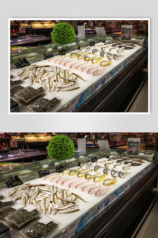 超市冰上海鲜生鲜海产美食摄影图片