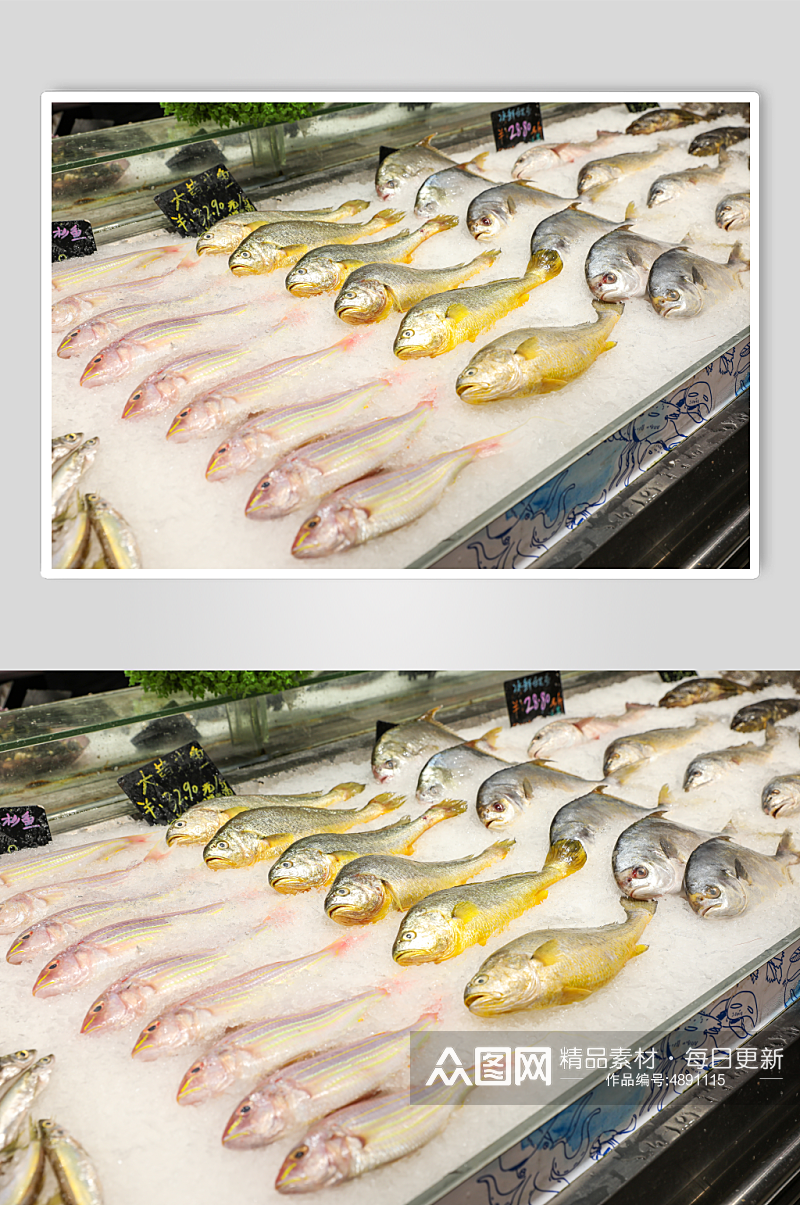 超市冰上海鲜生鲜海产美食摄影图片素材