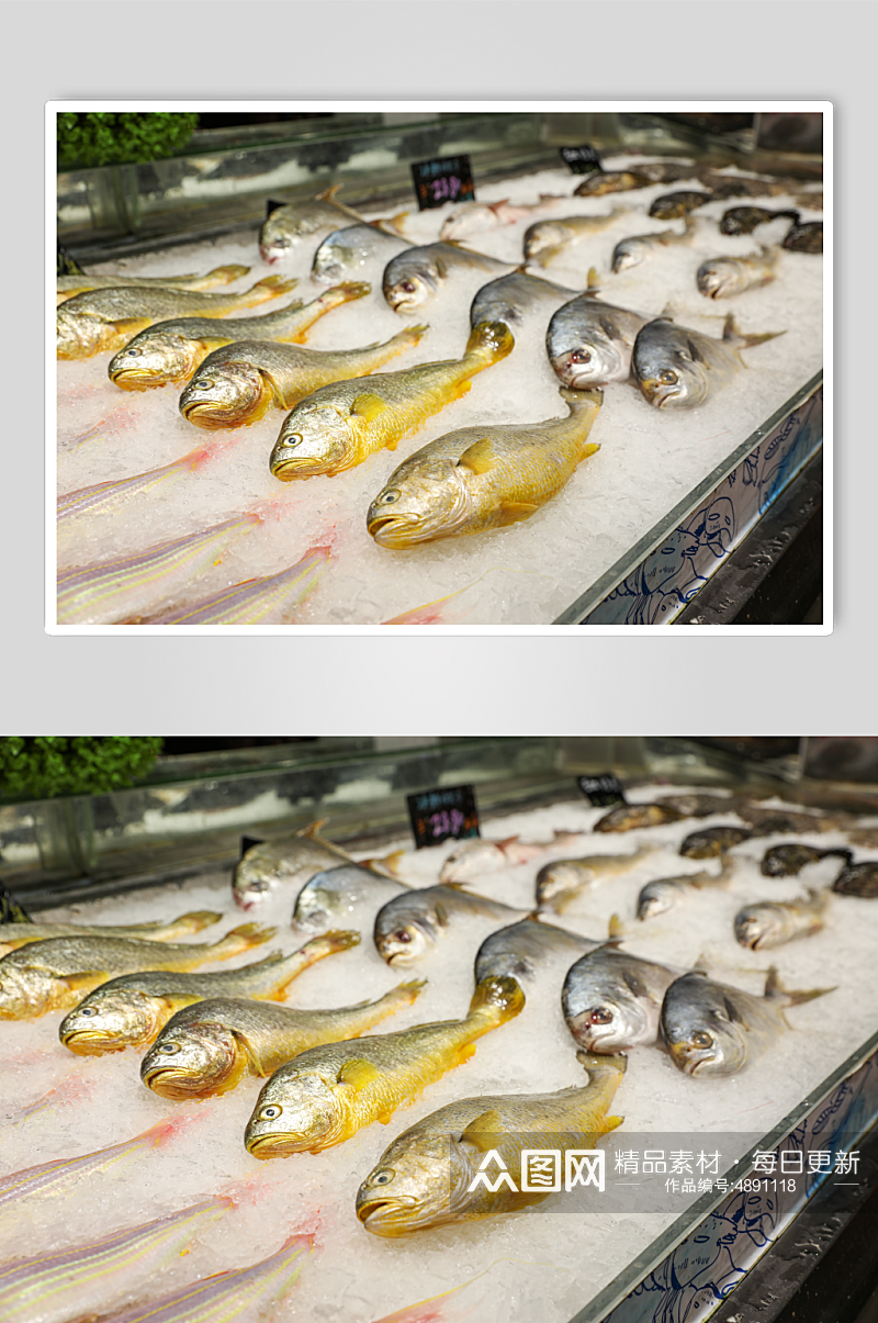 超市冰上海鲜生鲜海产美食摄影图片素材