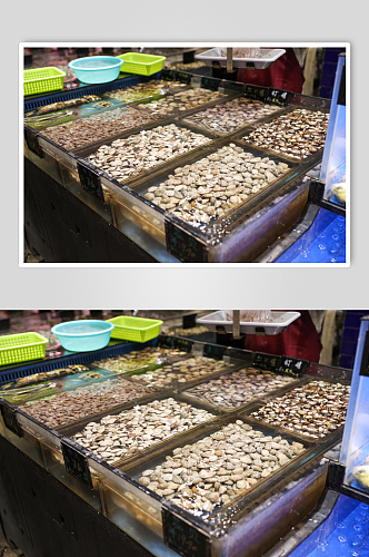 海货生鲜超市海产品海鲜蛤蜊摄影图片