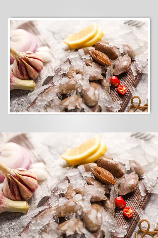 新鲜水产店花甲生鲜海鲜美食摄影图片