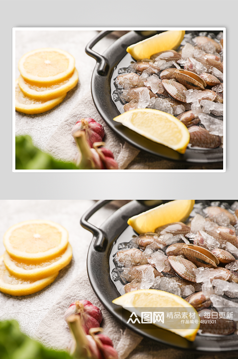 新鲜海产蛤蜊生鲜海鲜美食摄影图片素材