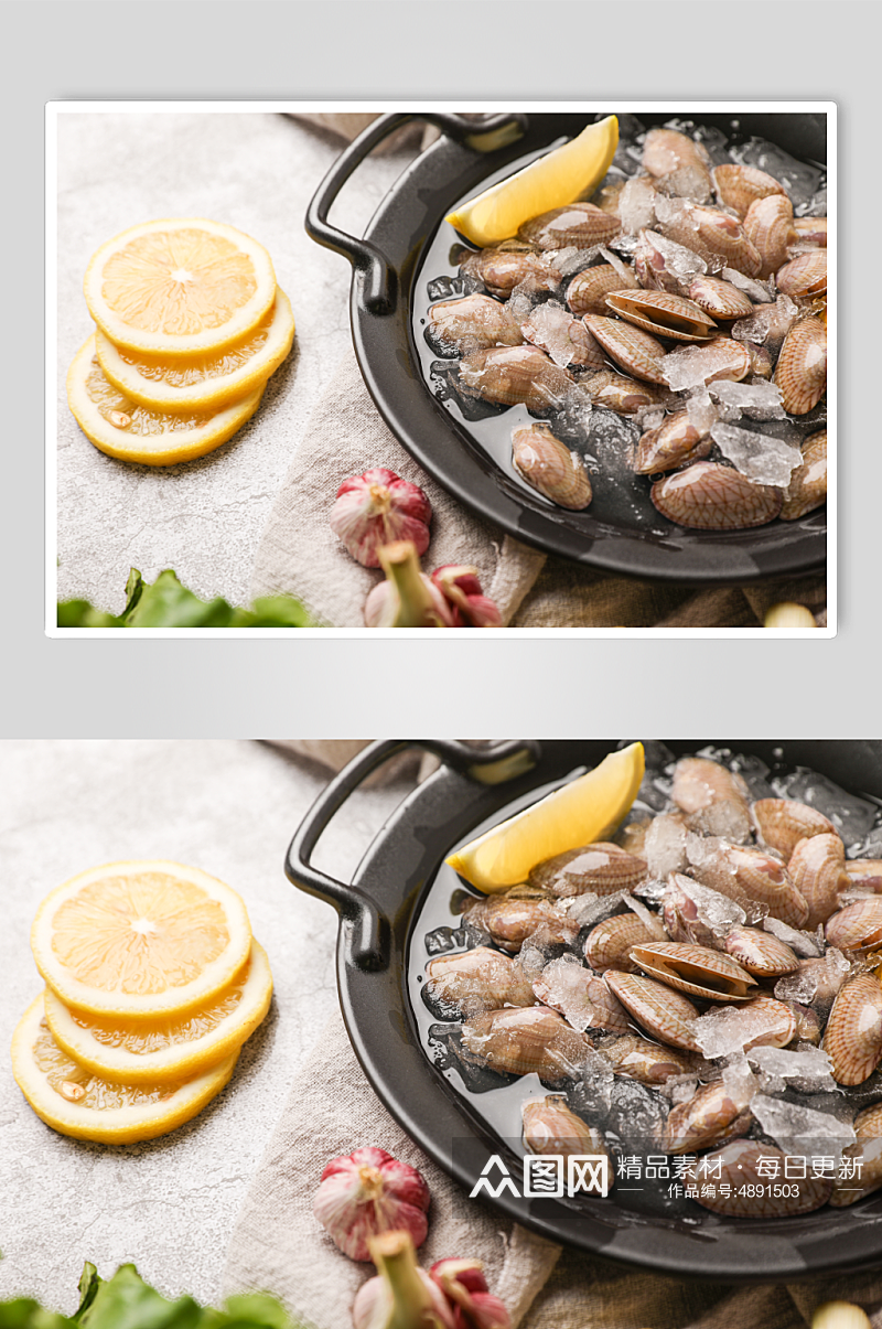 新鲜海产蛤蜊生鲜海鲜美食摄影图片素材