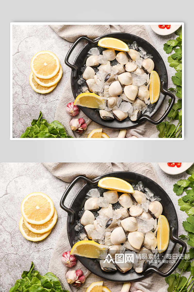海产店蛤蜊生鲜海鲜美食摄影图片素材