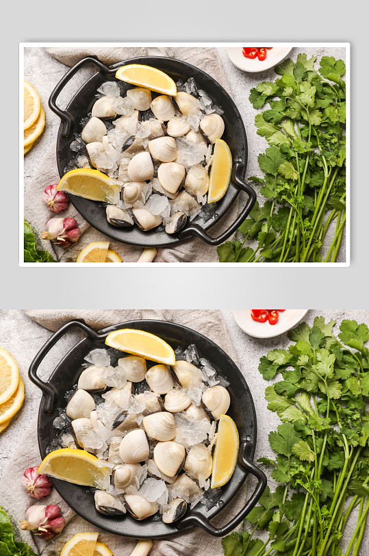 海产店蛤蜊生鲜海鲜美食摄影图片