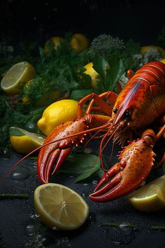 AI数字艺术新鲜美味海鲜龙虾美食图片