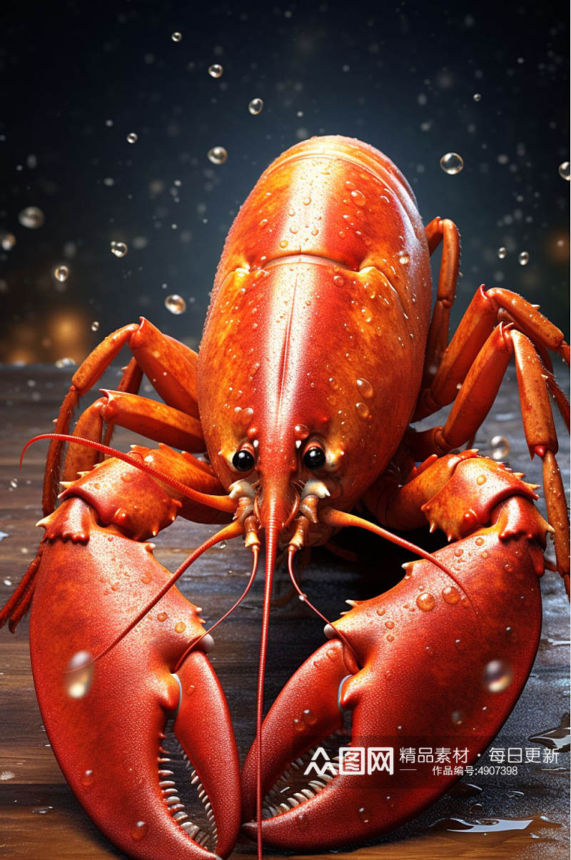 AI数字艺术新鲜美味海鲜龙虾美食图片素材