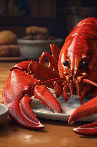 AI数字艺术高清美味海鲜龙虾美食图片