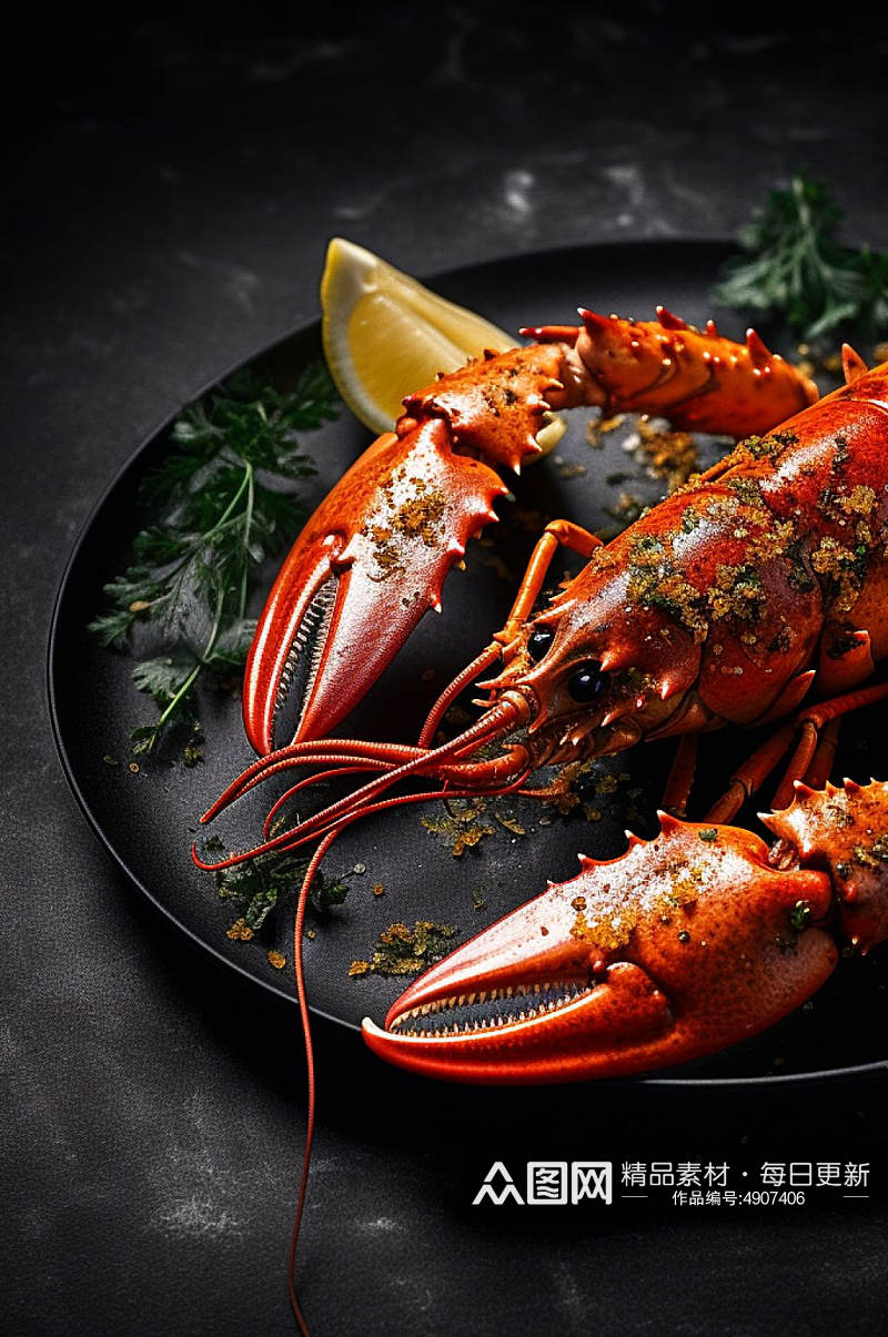 AI数字艺术高清美味海鲜龙虾美食图片素材