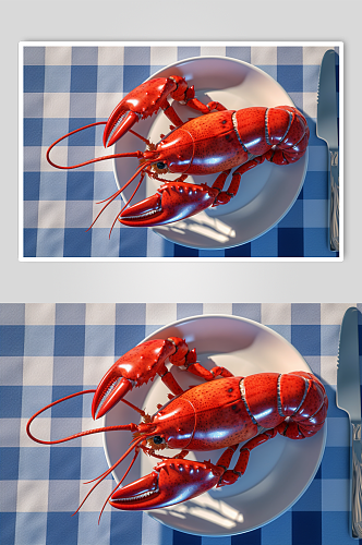 AI数字艺术新鲜美味海鲜龙虾美食图片