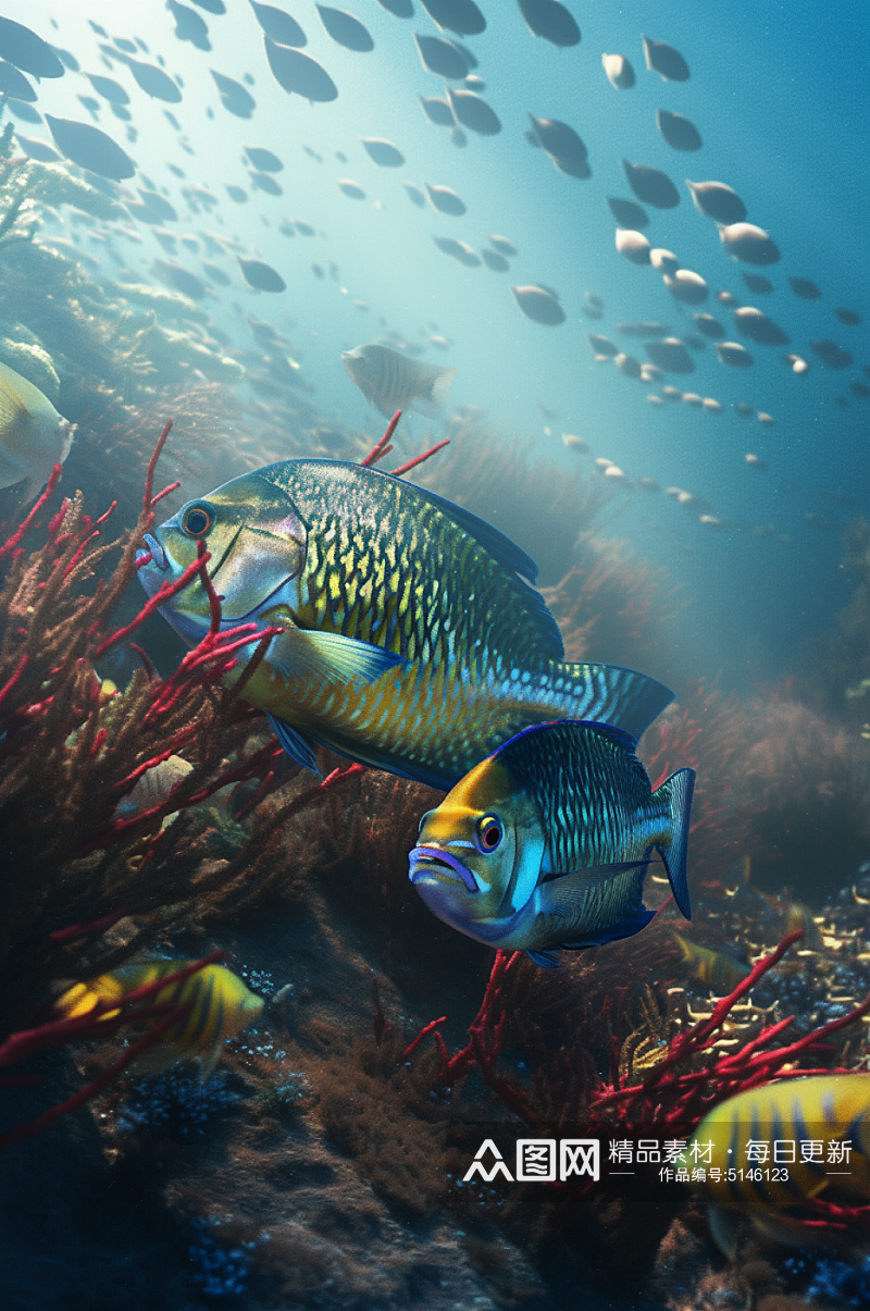 AI数字艺术海洋动物摄影图素材