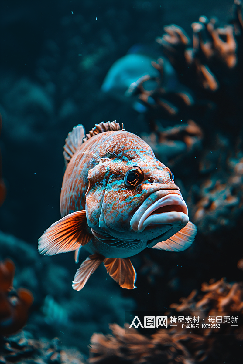 AI数字艺术海洋海鱼图片素材