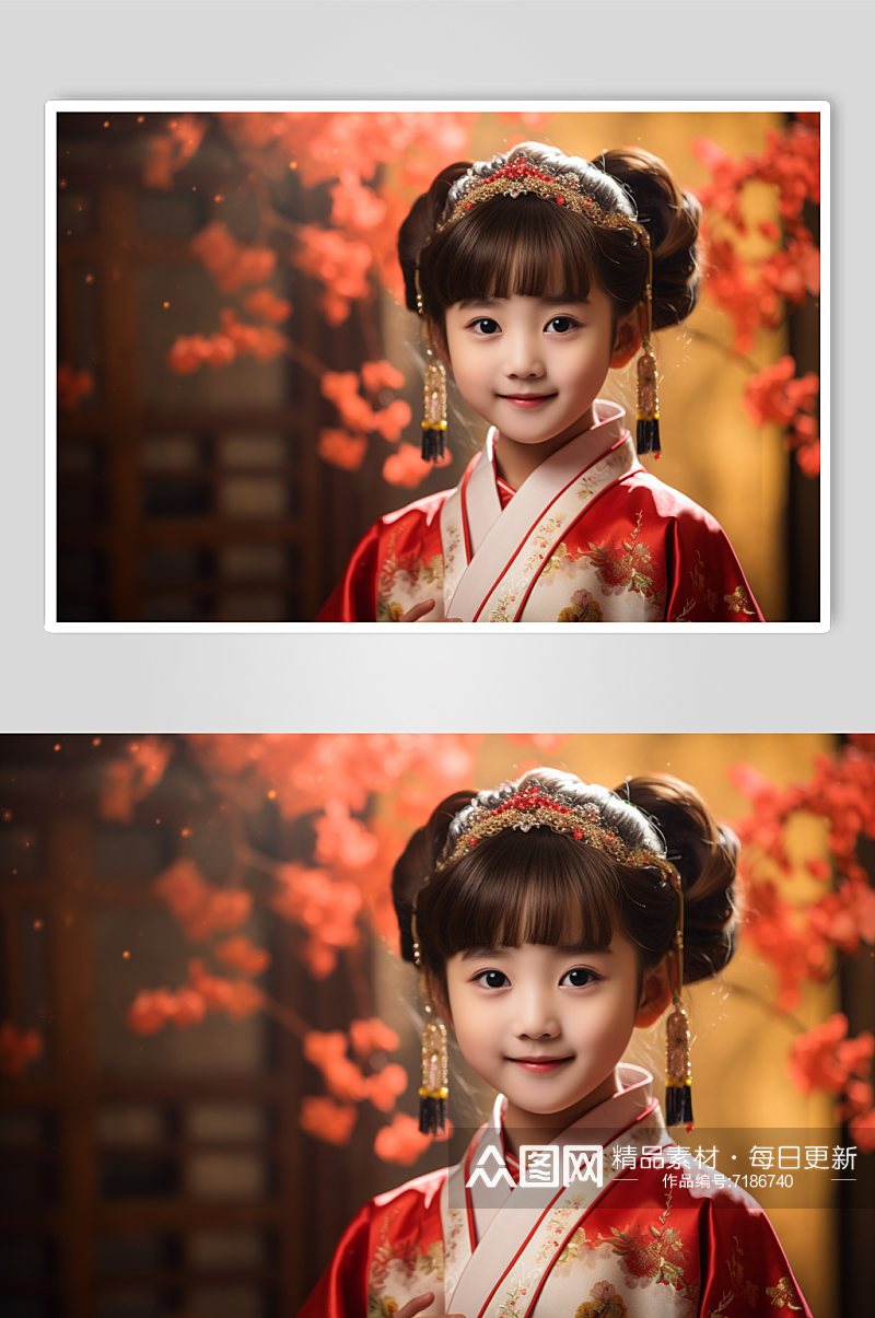 AI数字艺术新年春节汉服肖像人物摄影图素材