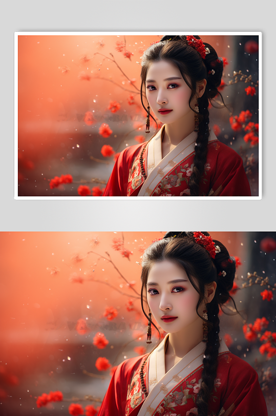AI数字艺术新年春节汉服肖像人物摄影图