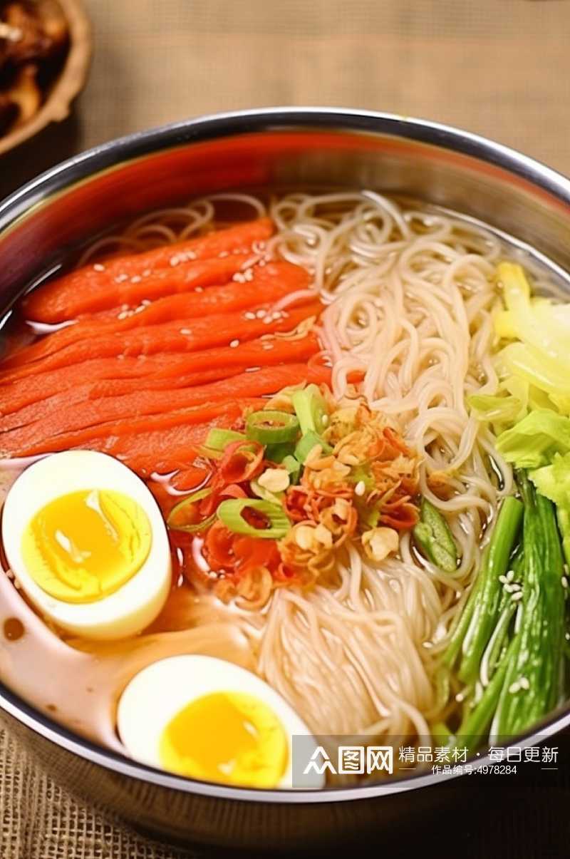 AI数字艺术美味韩国冷面食物美食摄影图片素材