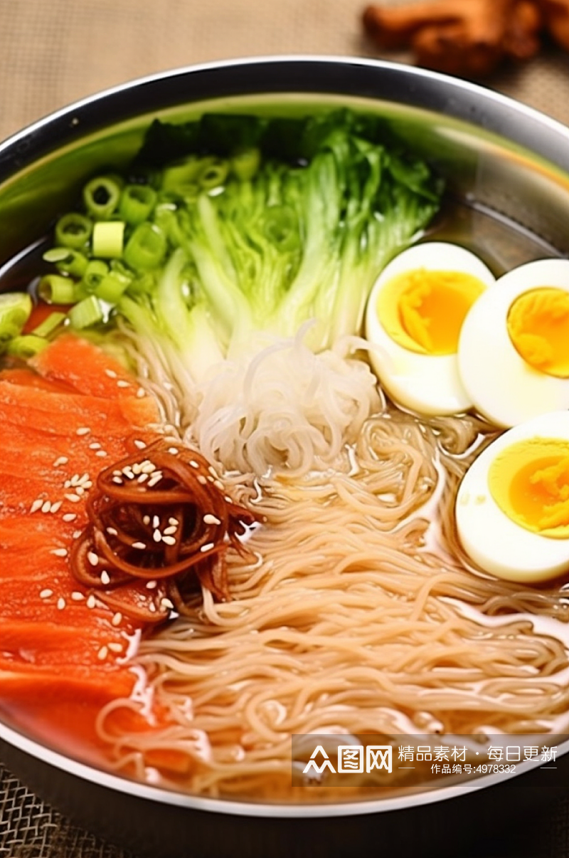 AI数字艺术简约韩国冷面食物美食摄影图片素材