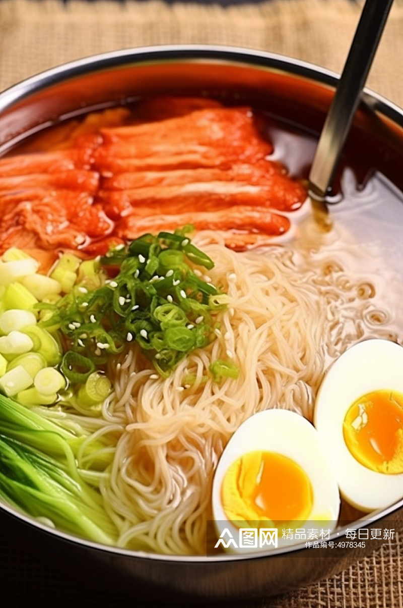 AI数字艺术简约韩国冷面食物美食摄影图片素材