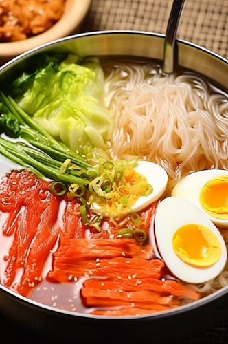 AI数字艺术清新韩国冷面食物美食摄影图片
