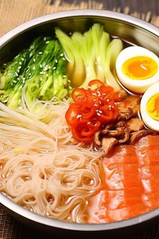 AI数字艺术清新韩国冷面食物美食摄影图片