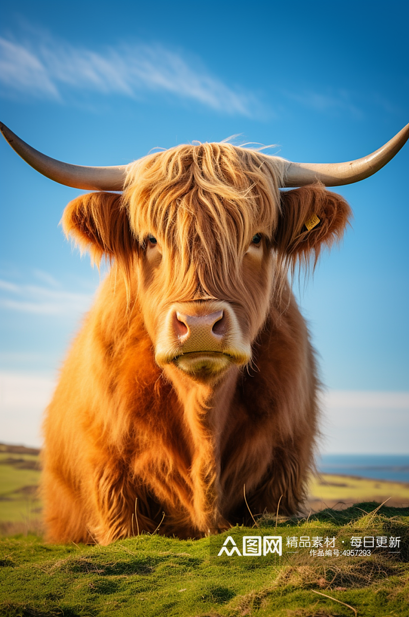 AI数字艺术高清高原牦牛牲畜动物摄影图片素材