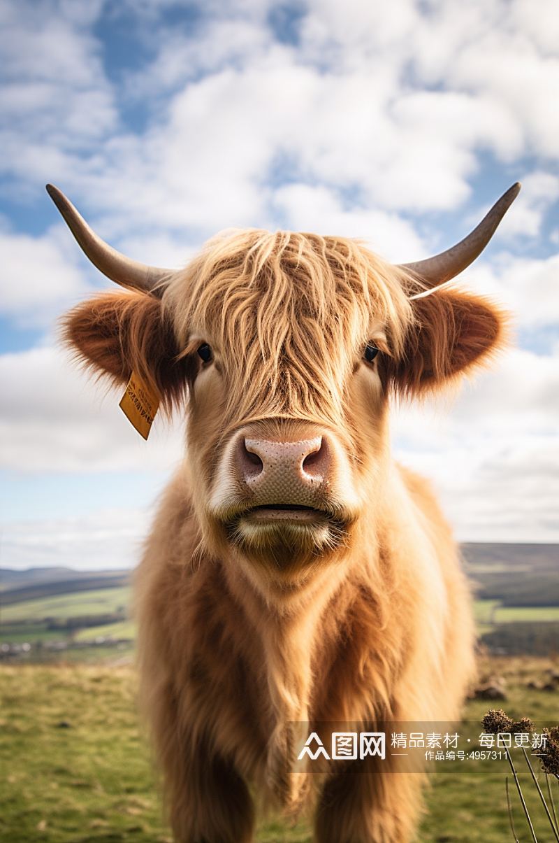 AI数字艺术呆萌高原牦牛牲畜动物摄影图片素材