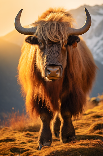 AI数字艺术可爱高原牦牛牲畜动物摄影图片