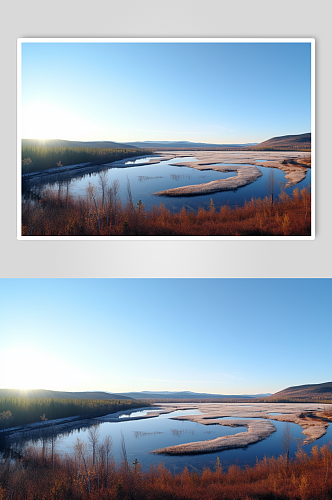 AI数字艺术国内城市黑龙江漠河景点摄影图片