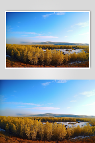 AI数字艺术国内城市黑龙江漠河风景摄影图片