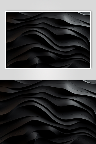 AI数字艺术黑色波浪褶皱纹理背景图