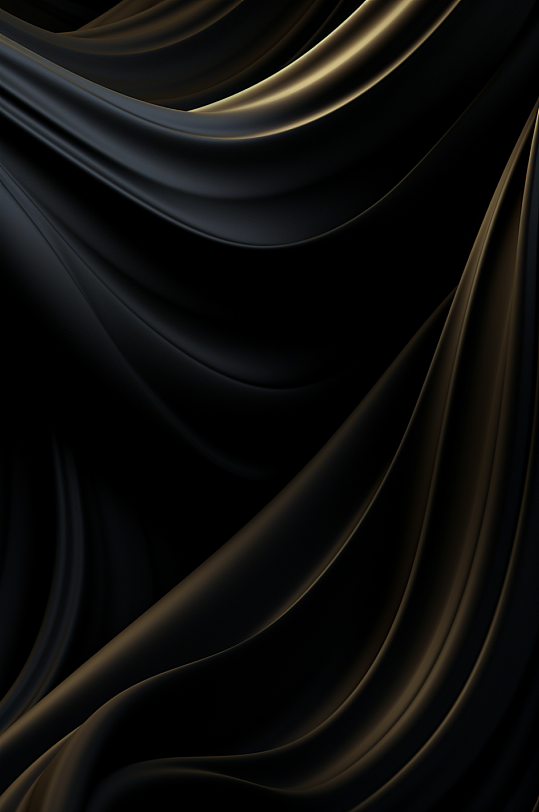 AI数字艺术黑色波浪褶皱纹理背景图-众图网