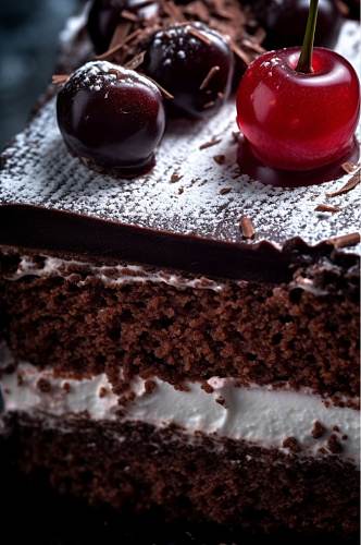 AI数字艺术黑森林巧克力蛋糕甜点摄影图片
