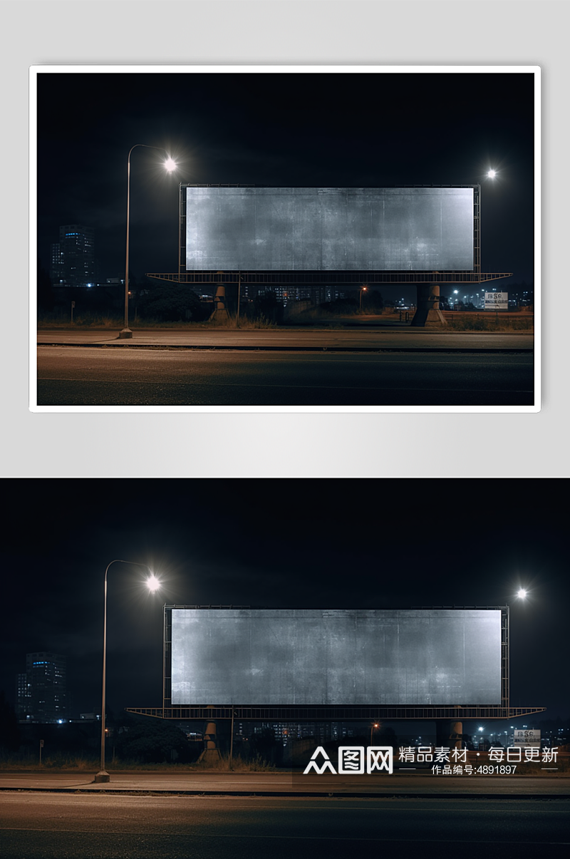 AI数字艺术街道高炮广告牌展板样机模型素材