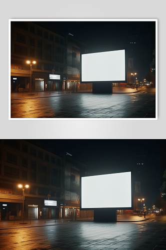 AI数字艺术街道横板高炮广告牌展板样机