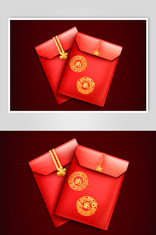 AI数字艺术中国风新年春节立体红包元素