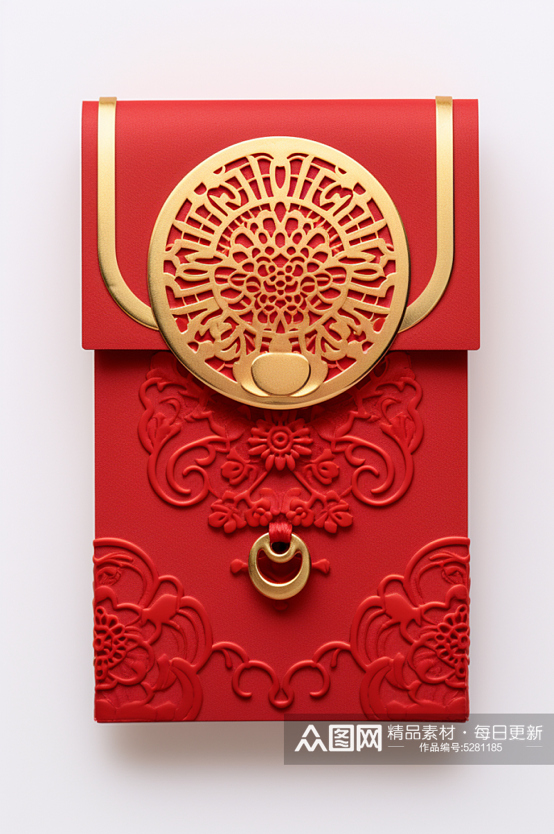 AI数字艺术中国风新年春节立体红包元素素材