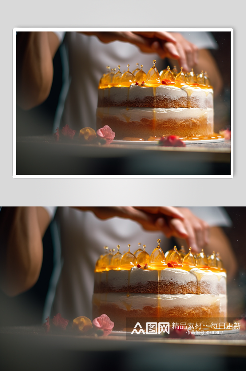 AI数字艺术简约烘焙做蛋糕摄影图片素材