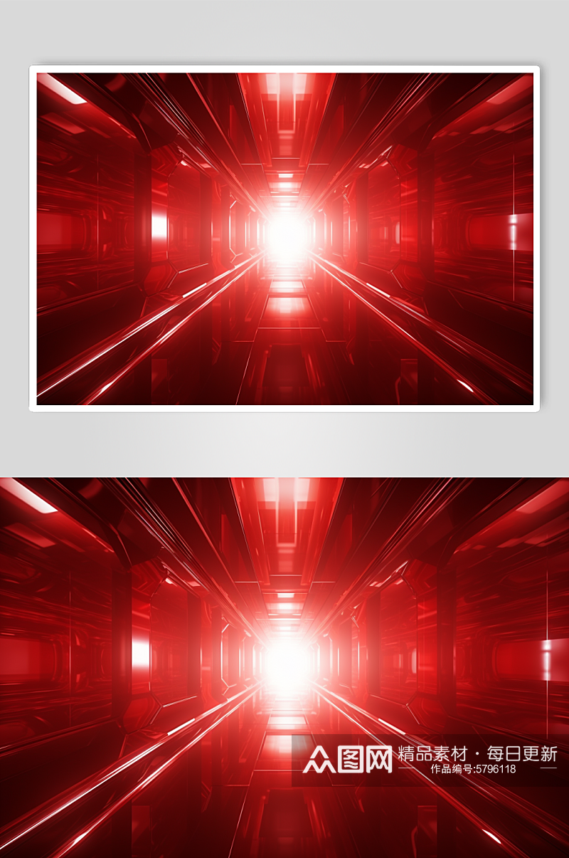 AI数字艺术科技感红色通道背景图素材